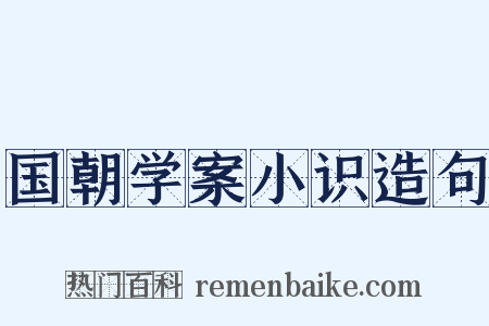 国朝学案小识造句是什么意思的图片
